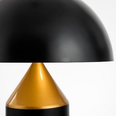 lampe champignon détails noire et or et aluminium traité