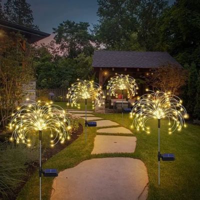 Lampe solaire exterieur étoile filante formes modifiables ici type pissenlit