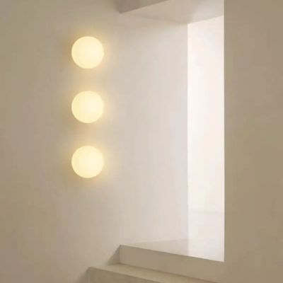 Plafonnier applique murale 2 en 1 boule verre blanc lumineux ambiance minimaliste
