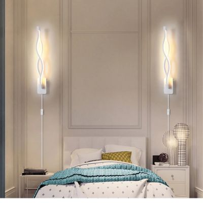 Applique murale LED spirale blanc éclairage bidirectionnel chambre moderne