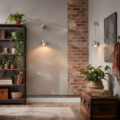 Applique murale ajustable boule chromée design italien salon bohème éclectique