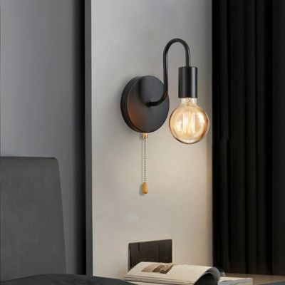 Applique murale chambre noire nordique industrielle chambre minimaliste