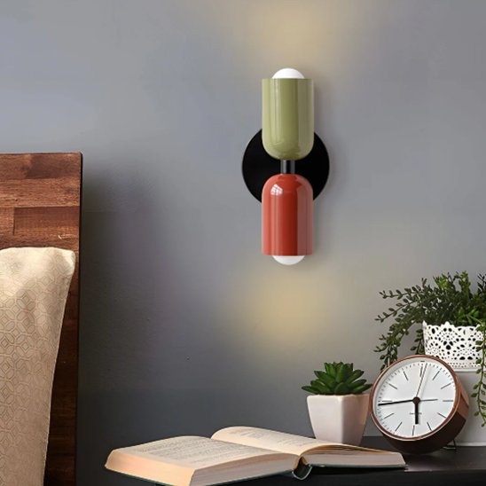 Applique murale chambre vert sauge terracotta noir chambre au-dessus table de chevet