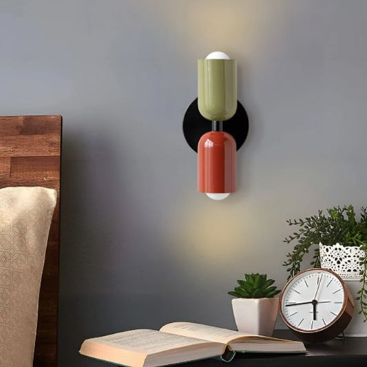 Applique murale chambre vert sauge terracotta noir chambre au-dessus table de chevet