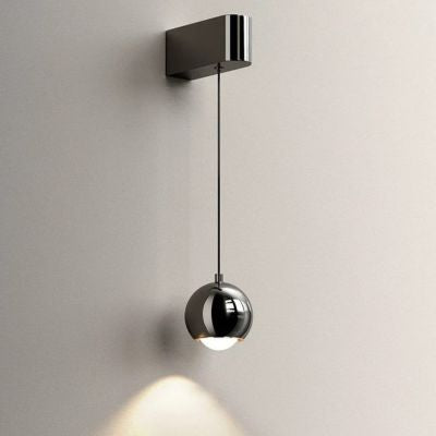 Applique murale chromée noire ajustable design italien