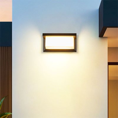 Applique murale exterieur noire rectangulaire détecteur de mouvement LED