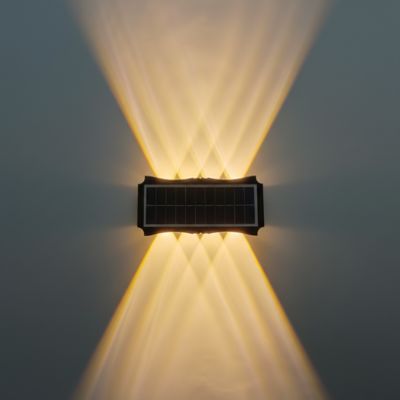 Applique murale exterieursolaire photovoltaïte double flux huit LED