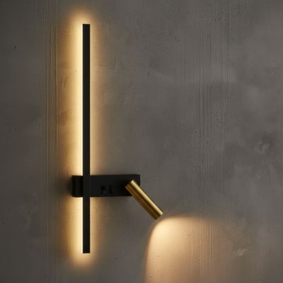 Applique murale LED design noire et dorée vertice
