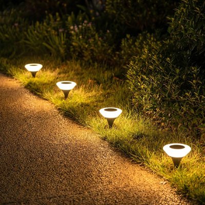Eclairage exterieur au  sol solaire pelouse et arbustes forme conique