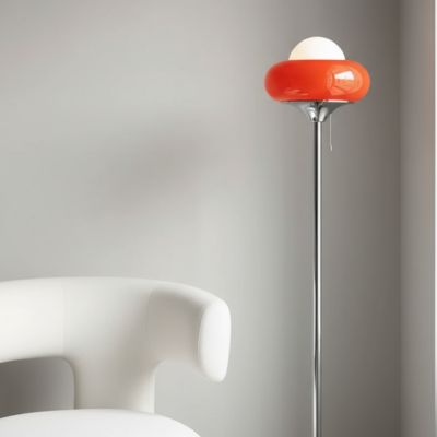 lampadaire design rouge orange
