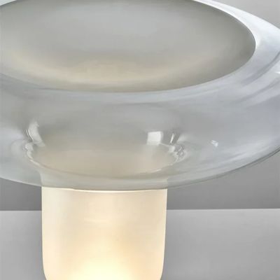 lampe champignon verre soufflé dessus abat-jour