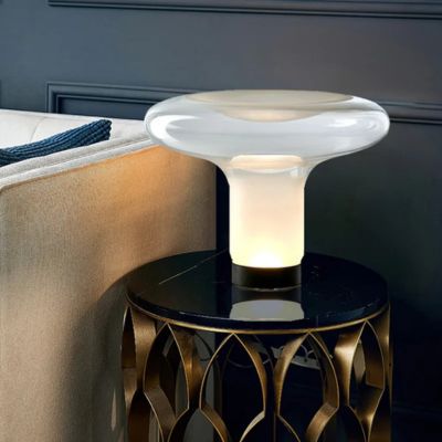 lampe champignon design italien verre soufflé table appoint décor élégant