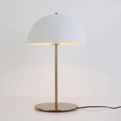 Lampe champignon blanche pied cuivre minimaliste