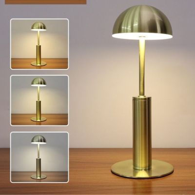 lampe champignon doré fer différentes intensités rechargeable sans fil haute qualité