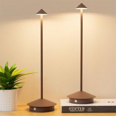 lampe champignon metal marron moderne et minimaliste