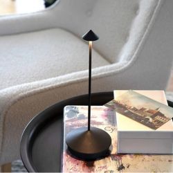 lampe champignon noire rechargeable design minimaliste