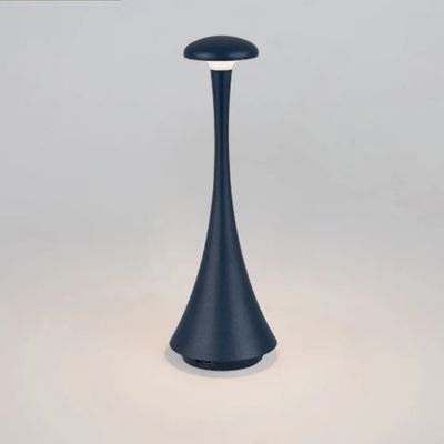 lampe champignon design bleu marine sur fond neutre