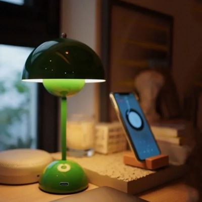 lampe champignon verte style nordique minimaliste moderne tactile rechargeable led