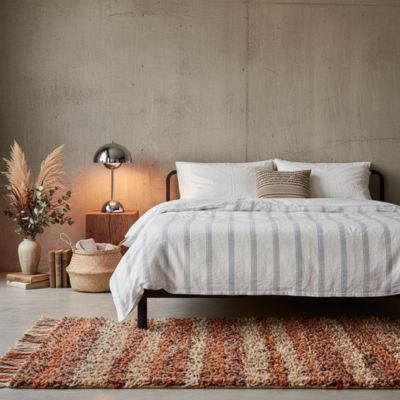 Lampe champignon rétro années 60 chrome dans chambre déco éclectique industrielle boho