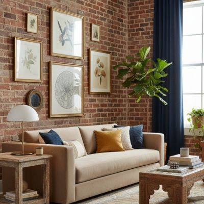 Lampe champignon minimaliste blanche dans salon bohème  éclectique