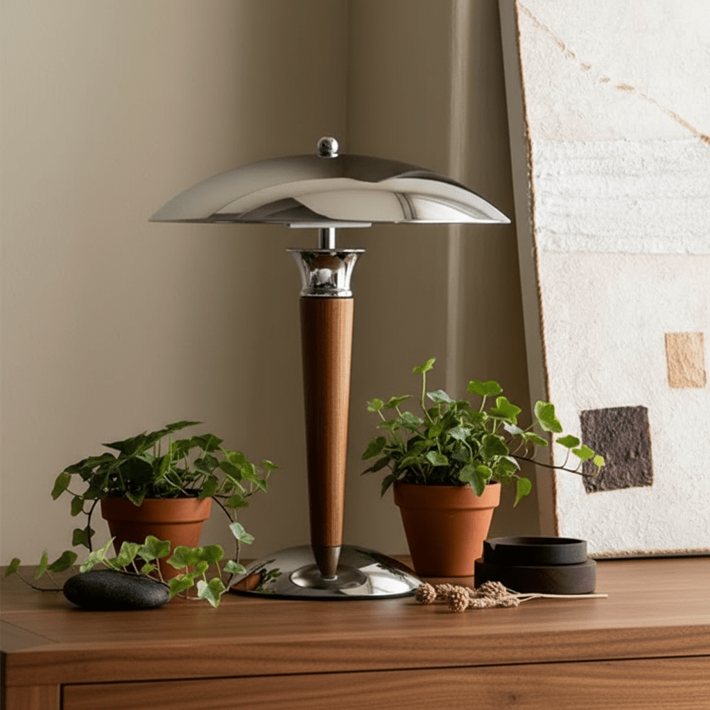 lampe-champignon-gros-plan-avec-plantes-et-décor