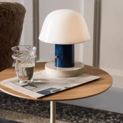 lampe champignon vintage petite table d'appoint ronde