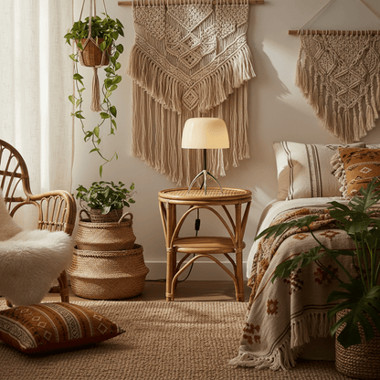 lampe de chevet crème métal et verre de Haute Qualité tripode design italien inspiration Bauhaus chambre style bohème chic ambiance chaleureuse 