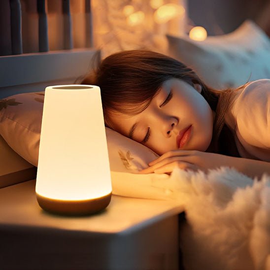 lampe de chevet tactile programmable pour s'endormir paisiblement. La lampe s'éteindra seule