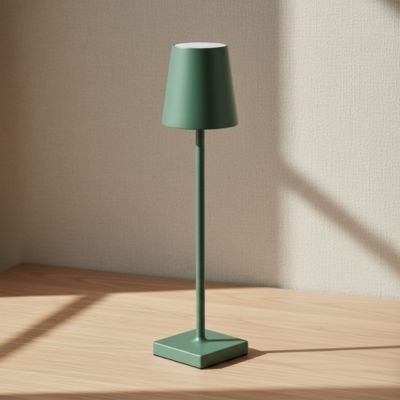 Lampe de table verte rechargeable tactile tout en aluminium antirouille anticorrosion tactile style scandinave