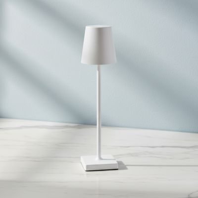 lampe de table blanc perle rechargeable tactile tout en aluminium antirouille anticorrosion