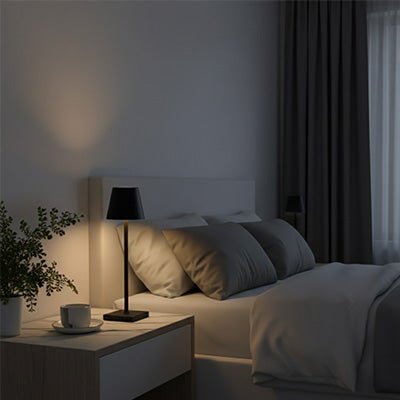 lampe de table noire rechargeable design qui s'harmonise avec tous les styles aluminium anticorrosion antirouille