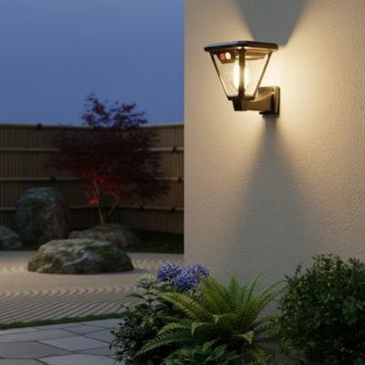 Lampe détecteur de mouvement applique murale jardin style japonais
