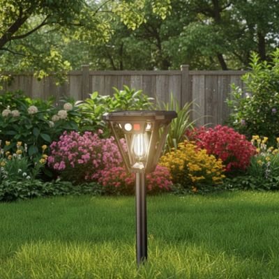 Lampe détecteur de mouvement style lampadaire pelouse jardin fleurs de toutes les couleurs