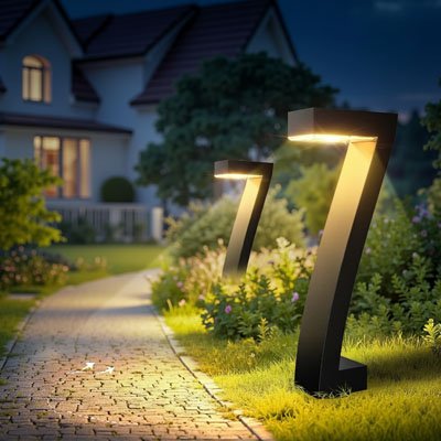 Lampe solaire exterieur accueillante assurant la sécurité des déplacements tout en mettant valeur les espaces verts