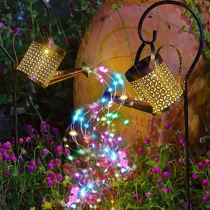 Lampe solaire exterieur arrosoir LED multicolore guirlande cascade étoilée jardin fleuri nuit décoration extérieure féerique