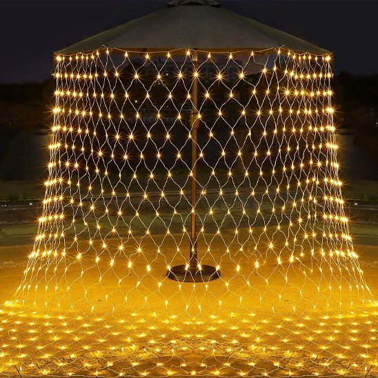 Lumière extérieure guirlande filet LED extérieure lumière chaude décoration jardin terrasse nuit