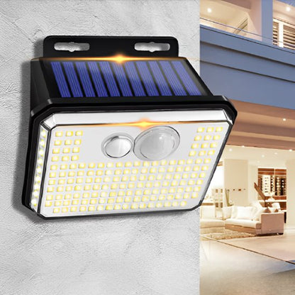 Luminaire exterieur lumière chaud détecteur de mouvement panneau solaire intégré fixé mur béton, collage intérieu