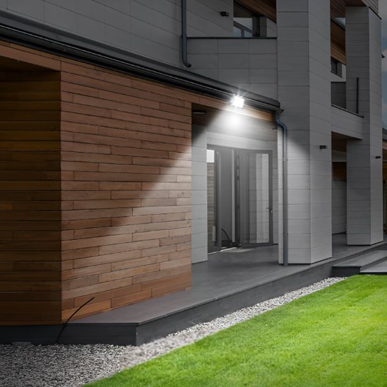 Luminaire extérieur projecteur LED solaire extérieur avec détecteur de mouvement et éclairage entrée maison et sécurité nocturne