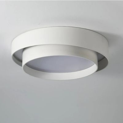 Plafonnier double anneau blanc LED scandinave