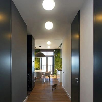 Plafonnier applique-murale 2 en 1 moderne boule verre blanc lumineux couloir design minimaliste