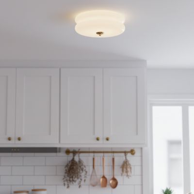 plafonnier cuisine allumée blanc verre dans cuisine bohème nordique blanche