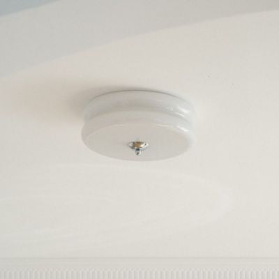 Plafonnier cuisine verre blanc pièce décorative chrome vintage