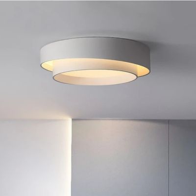 Plafonnier double anneau blanc minimaliste nordique LED