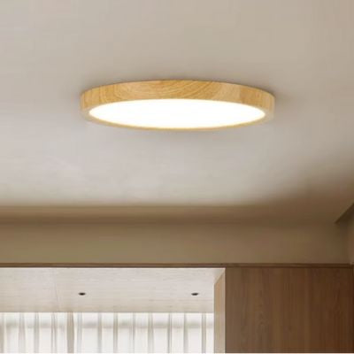 Plafonnier inspiration scandinave minimaliste couleur bois clair