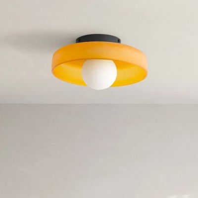 Plafonnier orange verre rétro plafond blanc
